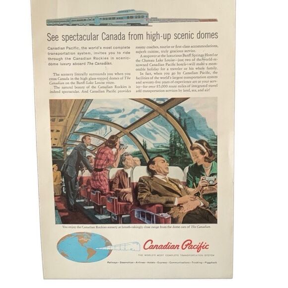 Vintage 1960 Canadian Pacific Railway Scenic Domes Ad Advertisment - Picture 4 of 4
